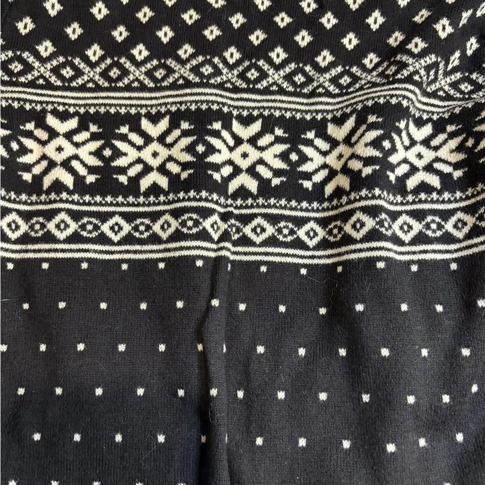Hanna Andersson‎ Black White Sweater Dress Fair Isle, Sz 140. Winter Holiday